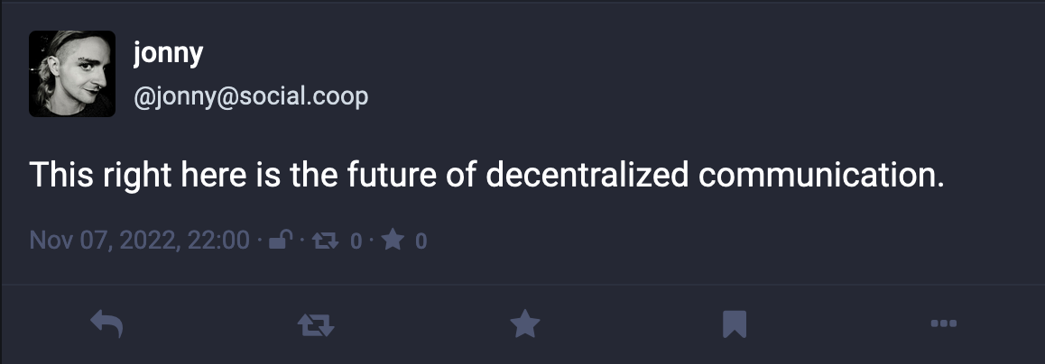 Post on mastodon: This is the future of decentralized communication
